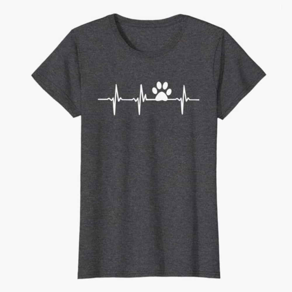 Paw Print Heartbeat T shirt Small